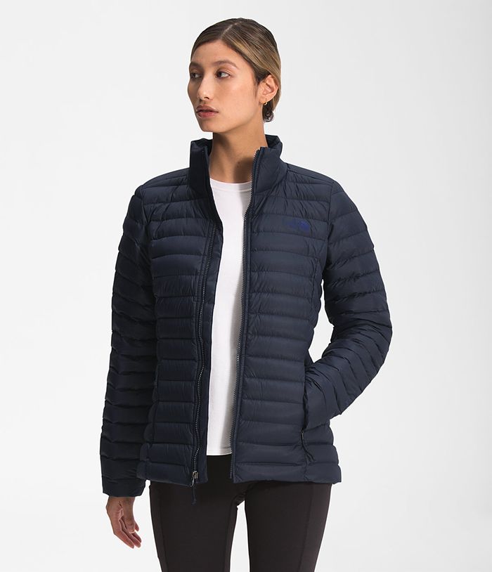 The North Face Womens Puffer Jacket Stretch 968UFJLGV - Navy